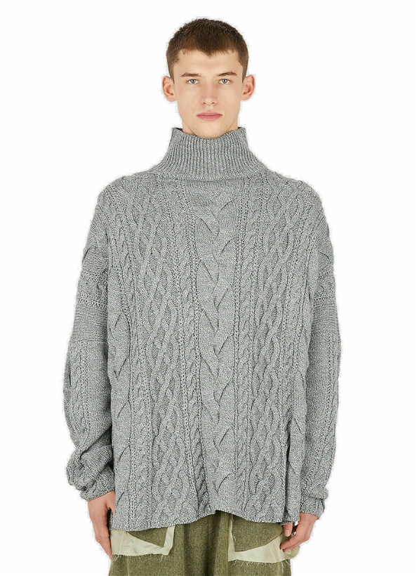 Photo: Cable Knit Jumper in Dark Grey