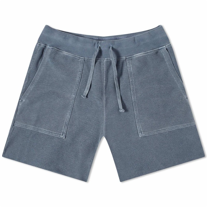 Photo: Save Khaki Men's Twill Terry Utility Sweat Shorts in Navy