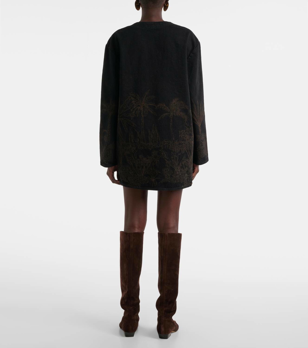 Alanui Jungle Toile De Jouy denim top