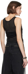 Ann Demeulemeester Black Mara Wrinkled Cropped Tank Top