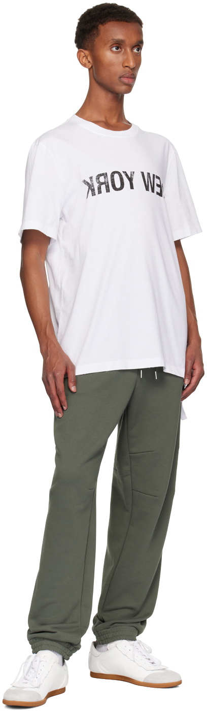 Helmut Lang White 'New York' Seatbelt T-shirt Helmut Lang