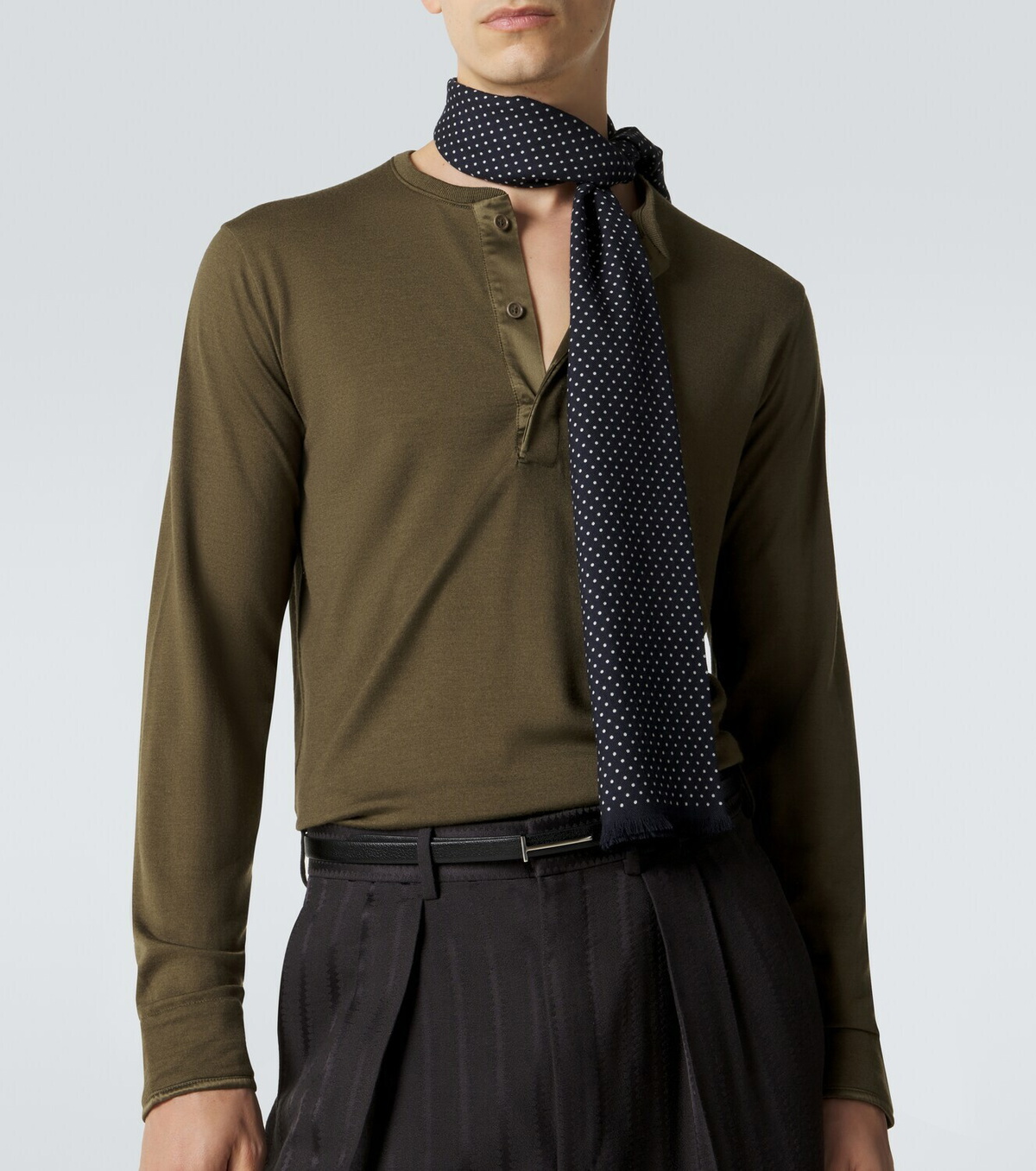 Tom Ford Wool, cashmere, and silk Henley shirt