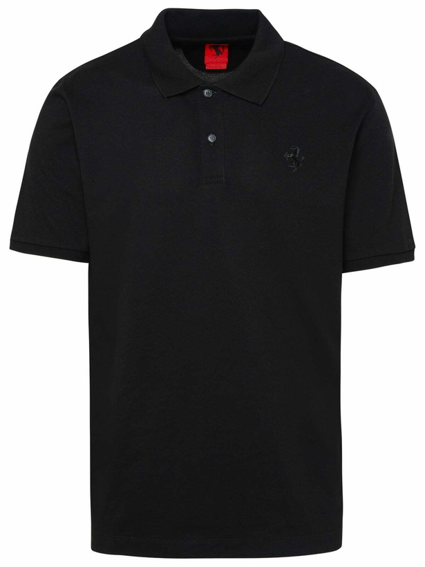 Photo: Ferrari Polo Shirt In Black Cotton