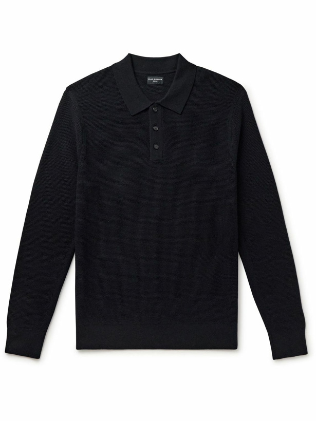 Photo: Club Monaco - Slim-Fit Textured-Knit Merino Wool Polo Shirt - Blue