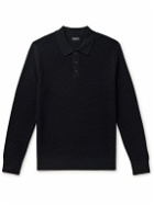 Club Monaco - Slim-Fit Textured-Knit Merino Wool Polo Shirt - Blue