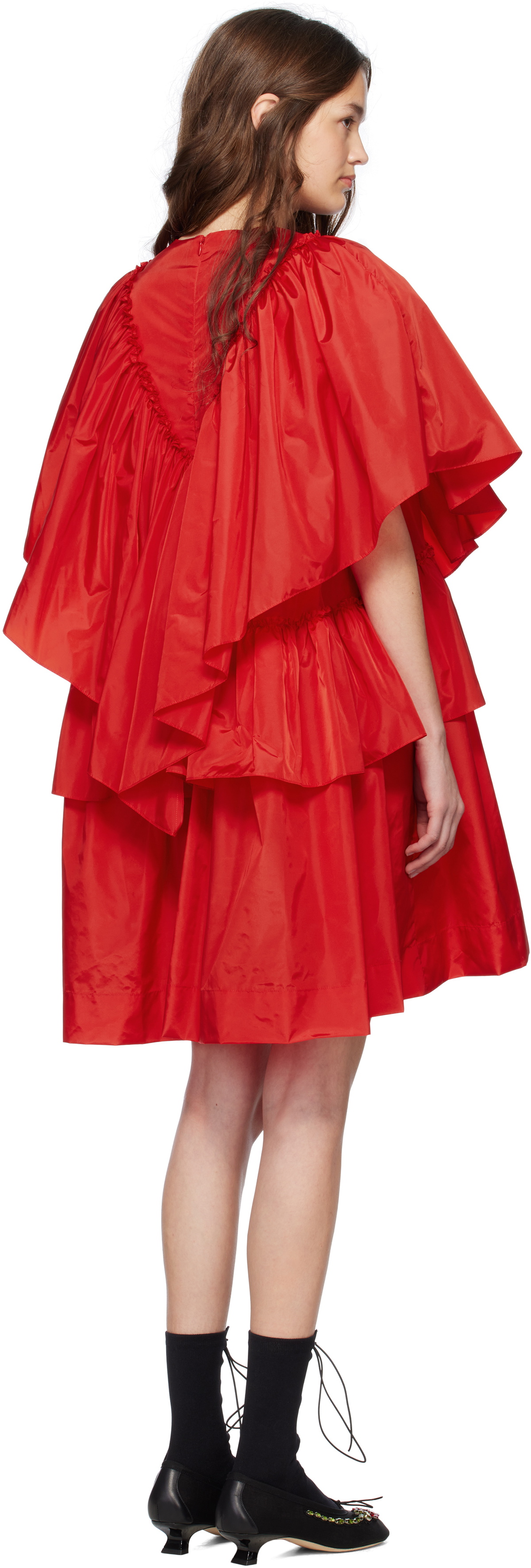 Simone Rocha Red Short Ruffle Minidress