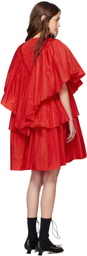 Simone Rocha Red Short Ruffle Minidress