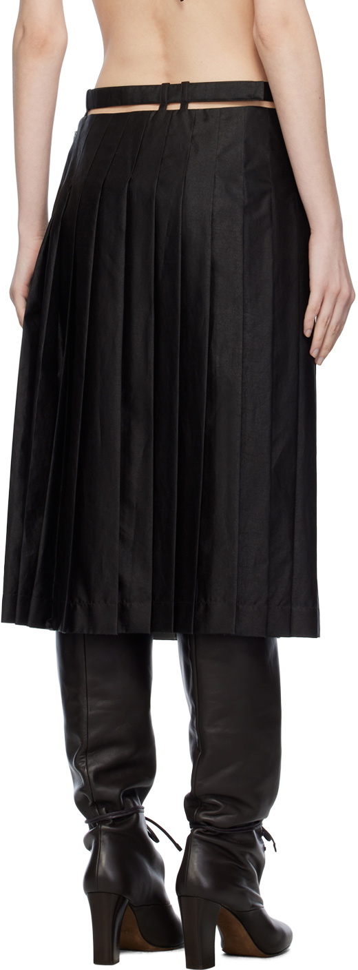 UMBER POSTPAST Brown Pleated Midi Skirt