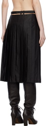 UMBER POSTPAST Brown Pleated Midi Skirt