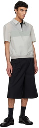 AMOMENTO Black Two Tuck Wide Shorts