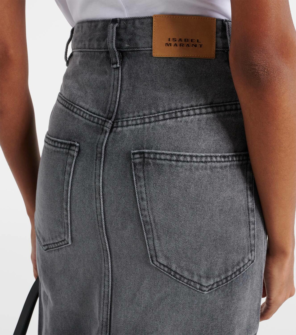 Tilauria Logo Patch Denim Skirt