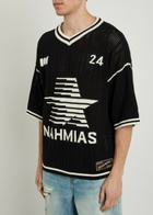 Nahmias Knit Star Cotton-knit Football T-shirt Black