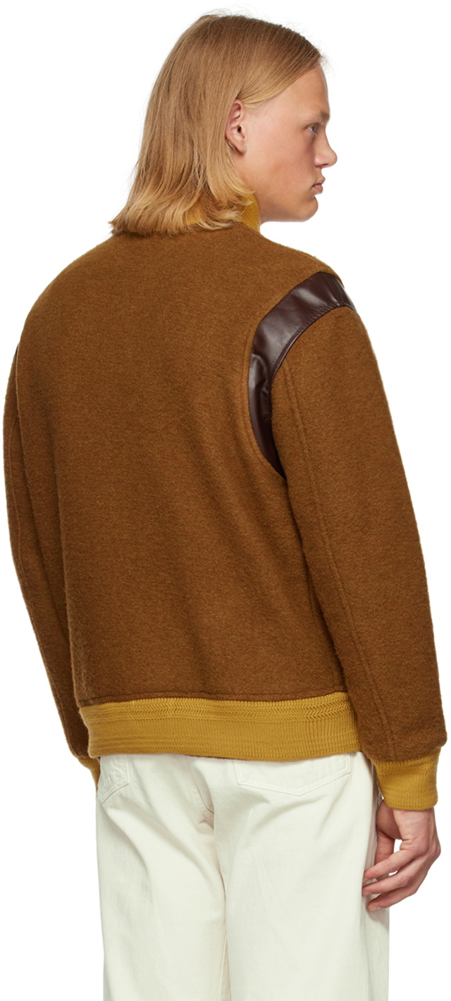 PRESIDENT's Brown Brushed Bomber Jacket