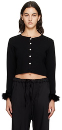 Sleeper Black Cropped Cardigan