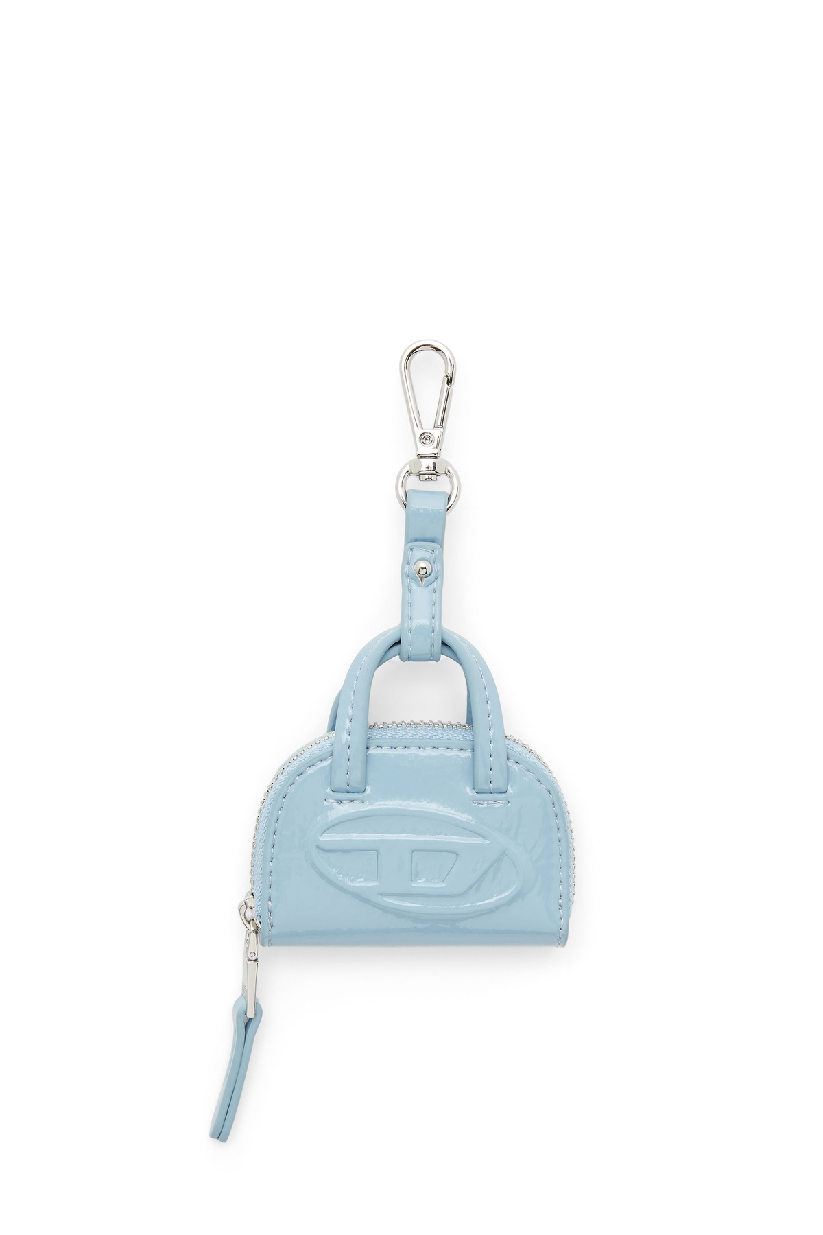 Diesel Bag charm in glossy, crinkled naplak - Charms and Keyrings Womens in Blue