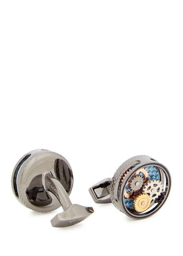 Photo: Tateossian Round Gears Cufflinks - Gunmetal