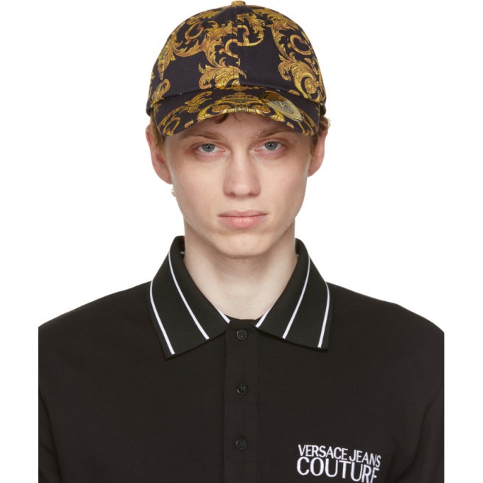 Photo: Versace Jeans Couture Black and Yellow Barocco Cap