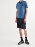 Stone Island - Straight-Leg Garment-Dyed Cotton-Blend Twill Cargo Shorts - Blue