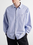 Neighborhood - Logo-Embroidered Cotton Oxford Shirt - Blue