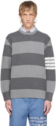 Thom Browne Gray Rose Icon Sweater