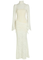 DE LA Vali Bodita Appliquéd Guipure Lace Maxi Dress White