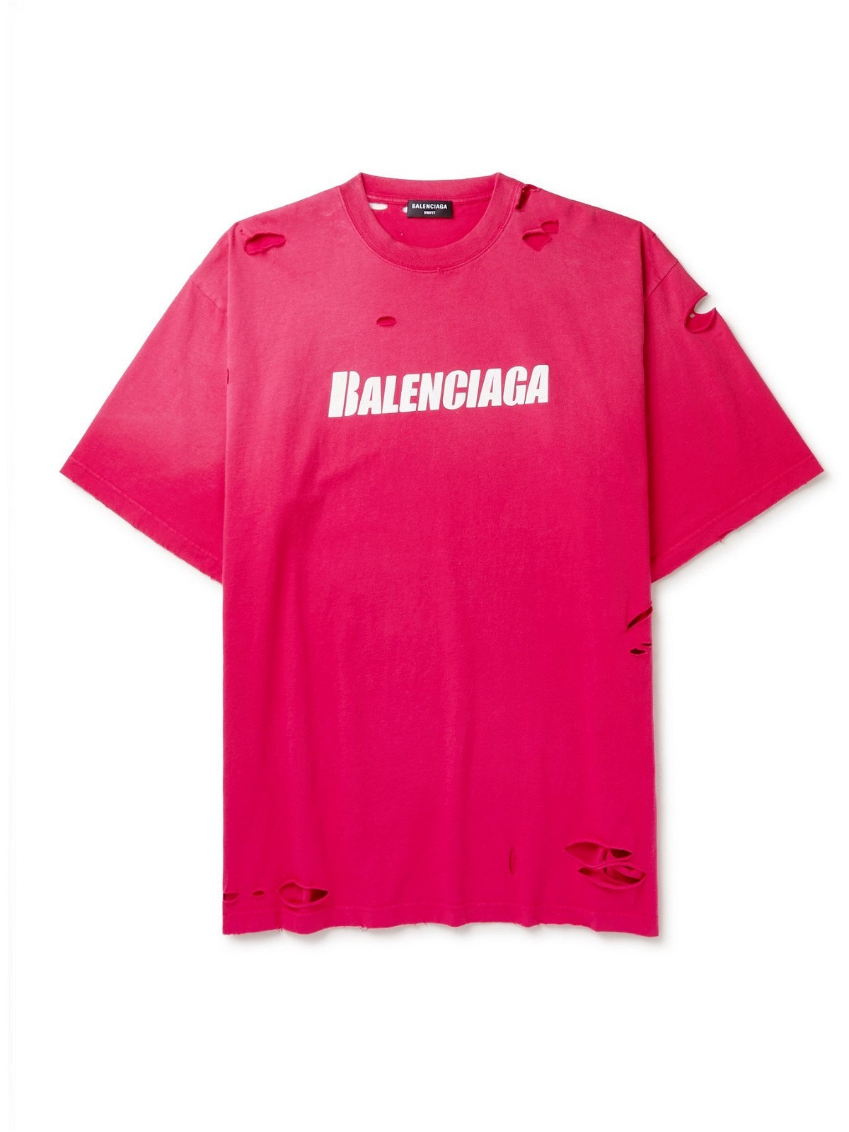 BALENCIAGA - Oversized Logo-Print Cotton-Jersey Pink Balenciaga