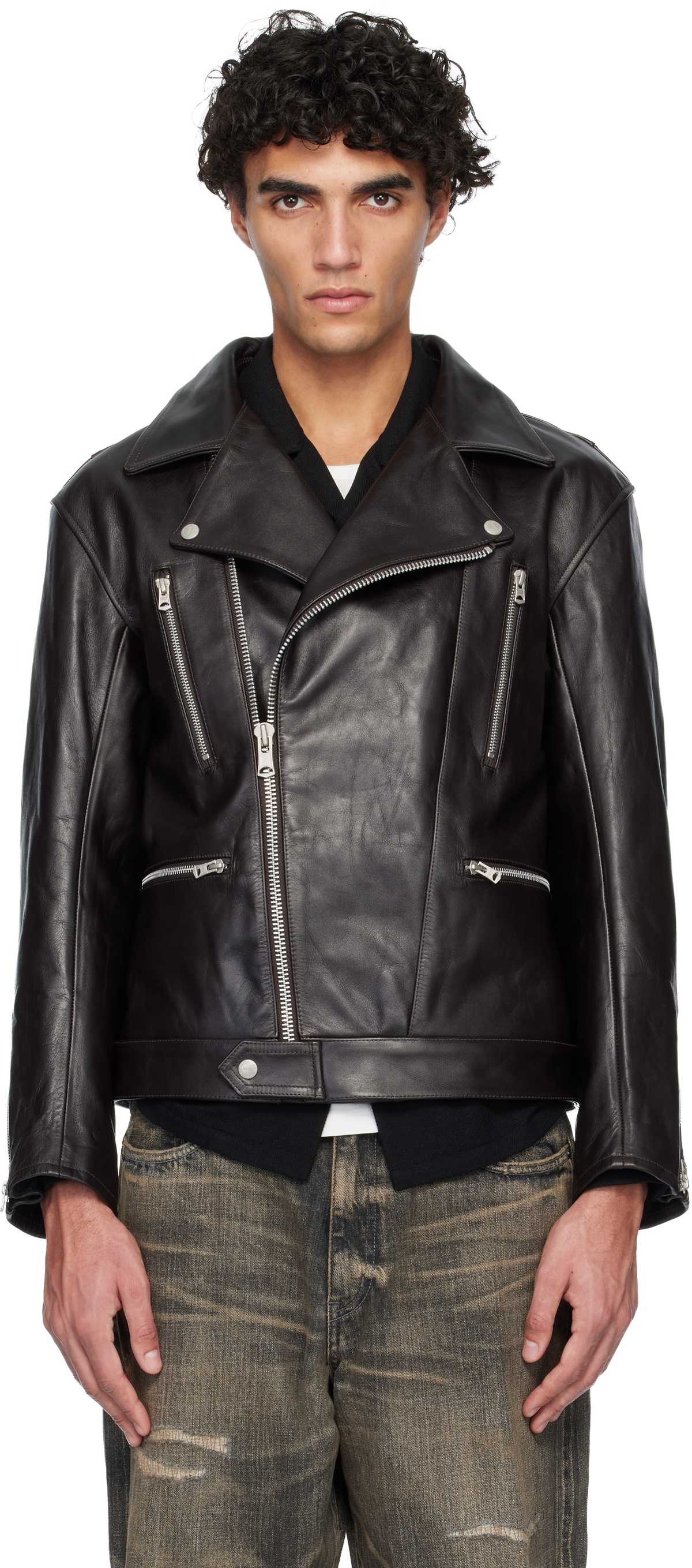 Neighborhood Black Leather Boa Gloves Neighborhood Neighborhood Black Leather Boa Gloves Neighborhood