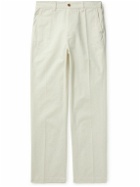 Drake's - Pleated Cotton-Twill Chinos - Gray