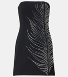 David Koma Crystal-embellished cady minidress