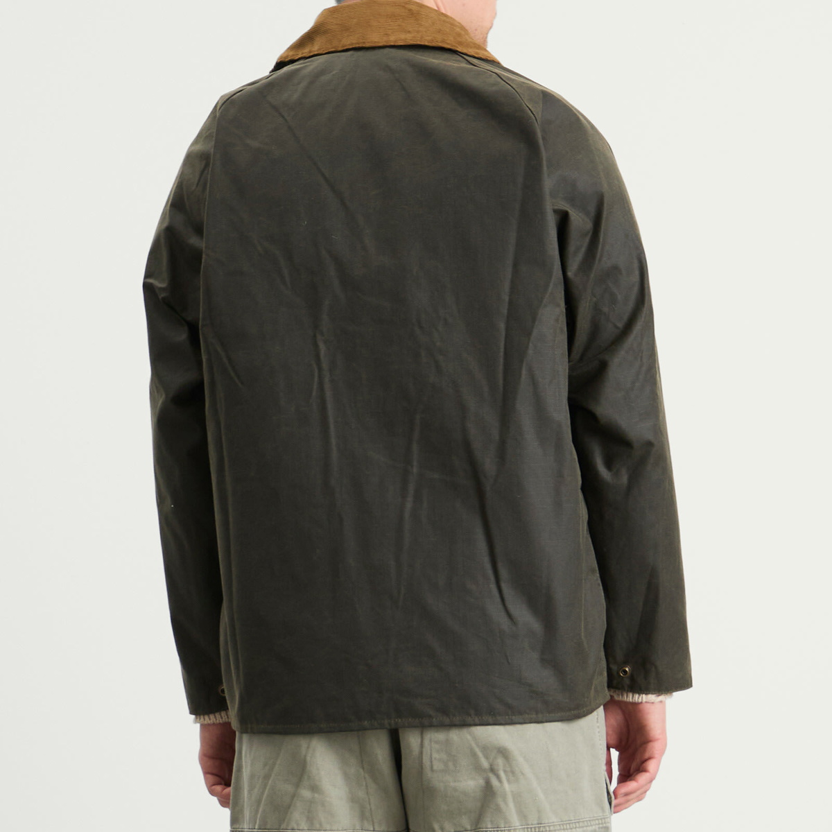 Barbour Men's Heritage+ Modified Beaufort Spectator Wax Jacket in Archive Olive