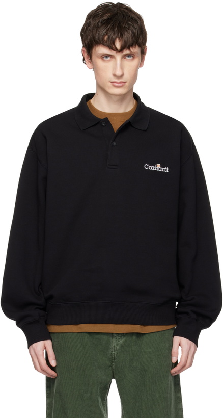Photo: Carhartt Work In Progress Black WIP Label Sweatshirt Polo