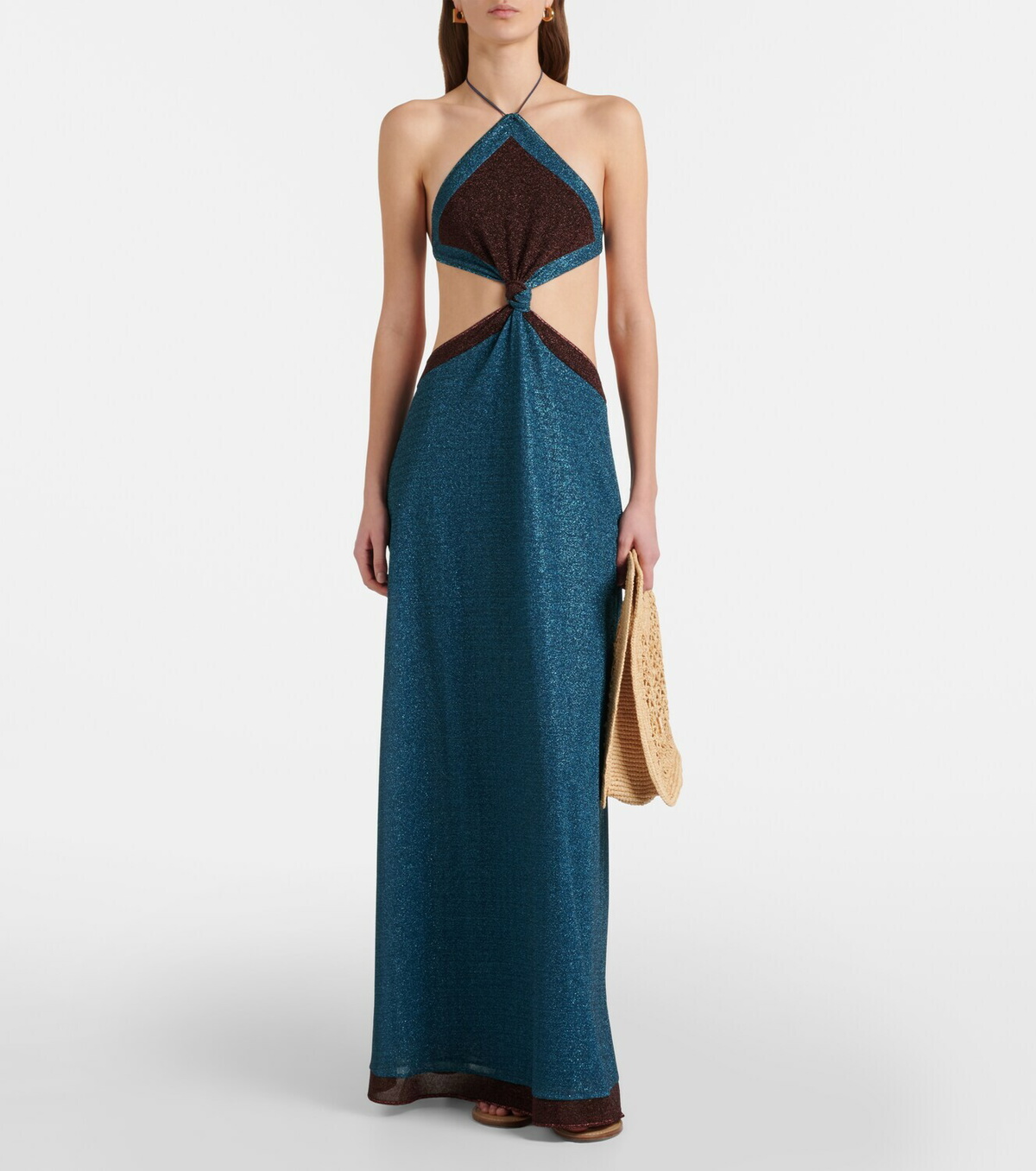 Oséree Lumière cutout halterneck maxi dress