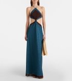 Oséree Lumière cutout halterneck maxi dress