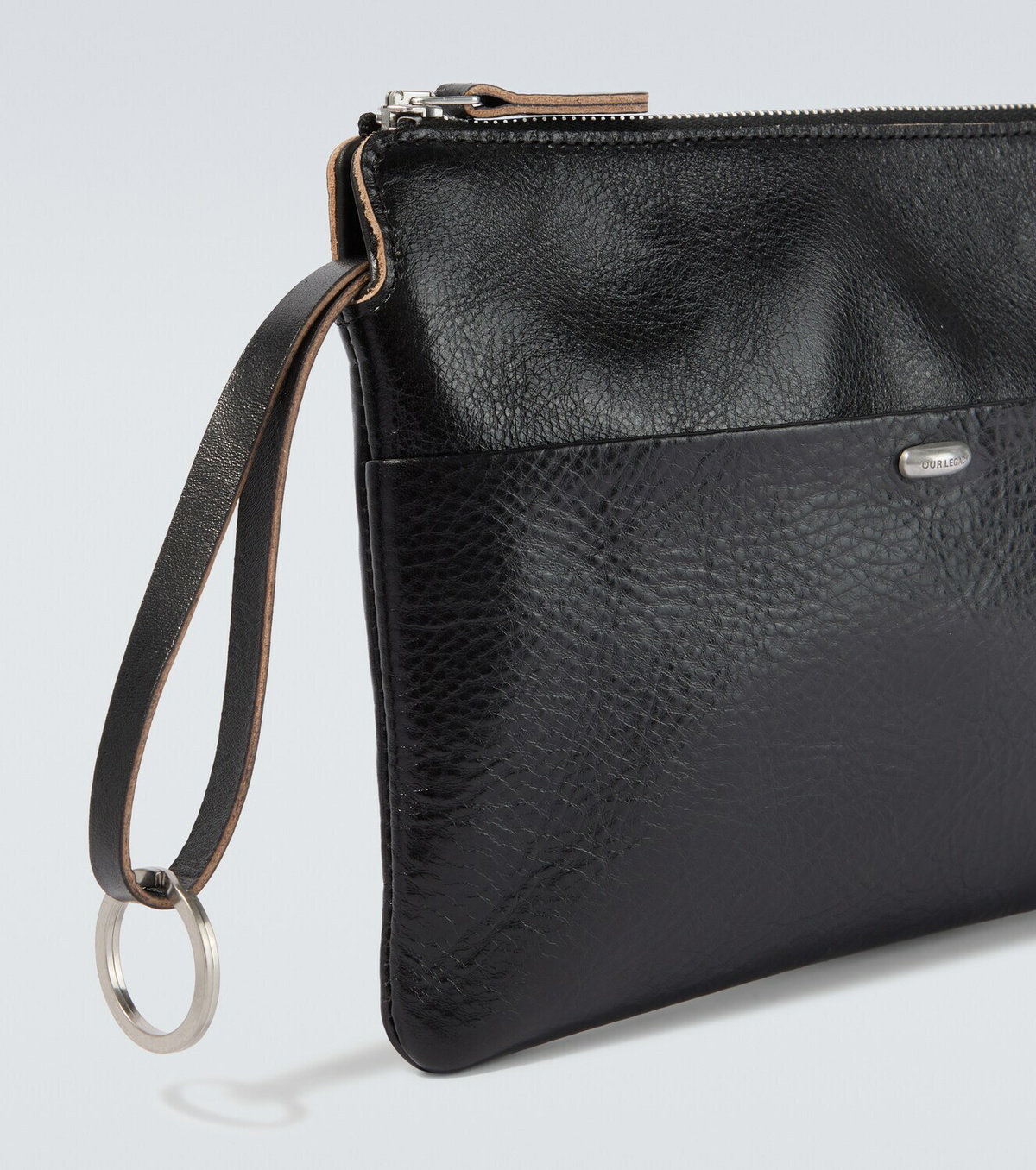 Our Legacy Supporter leather pouch with strap