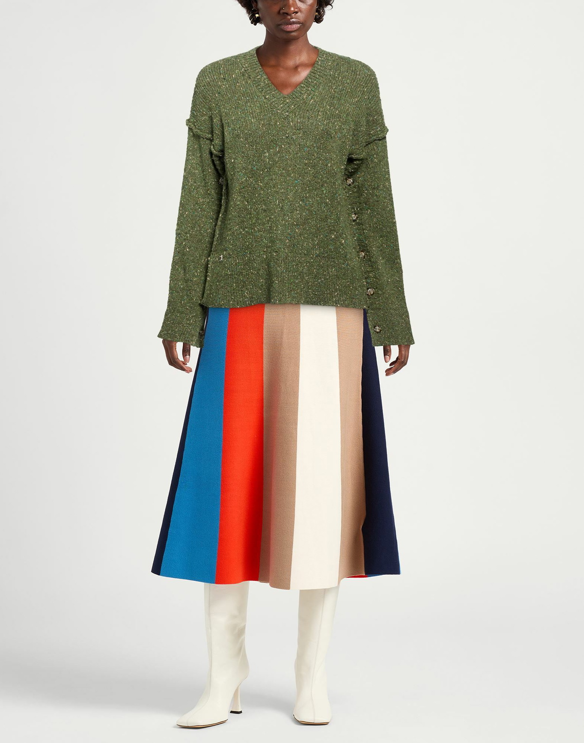 Manila Grace Womens Sweater Military in Green