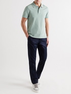 TOM FORD - Garment-Dyed Cotton-Piqué Polo Shirt - Blue