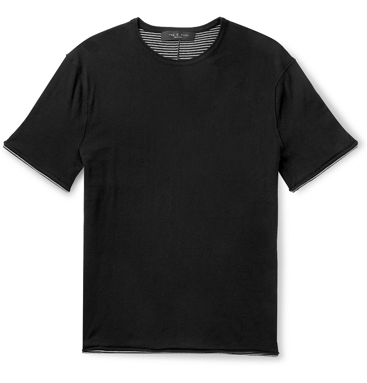 Photo: rag & bone - Palmer Reversible Knitted Cotton T-Shirt - Black
