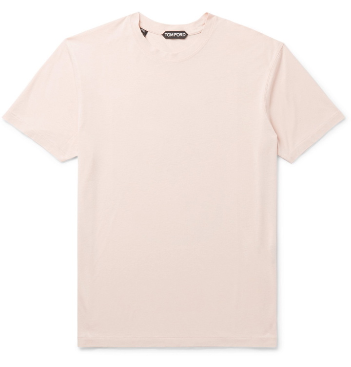 Photo: TOM FORD - Slim-Fit Lyocell and Cotton-Blend Jersey T-Shirt - Neutrals