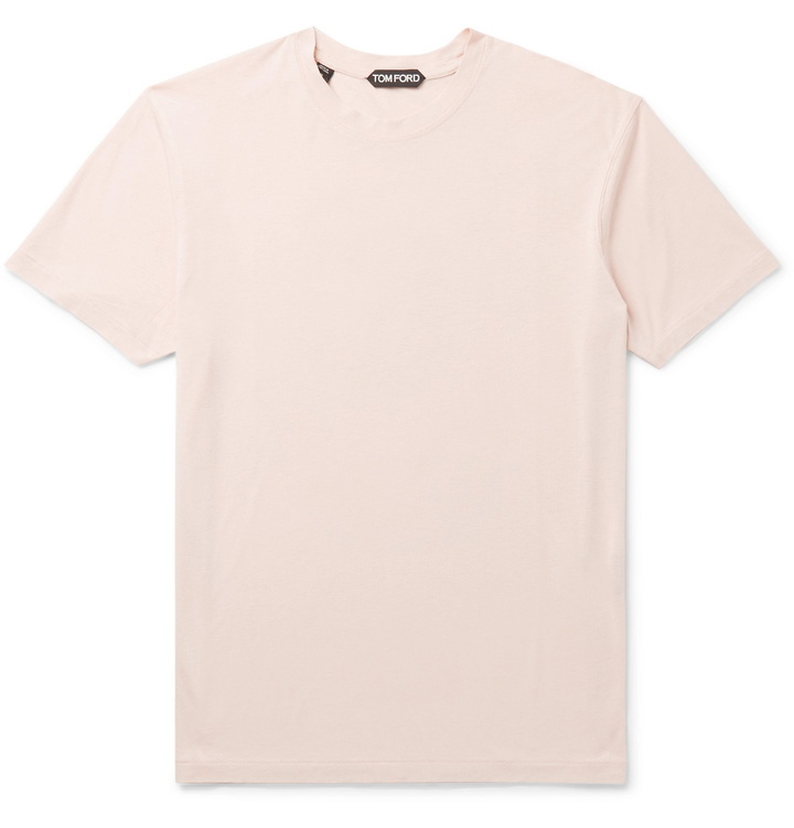 Photo: TOM FORD - Slim-Fit Lyocell and Cotton-Blend Jersey T-Shirt - Neutrals