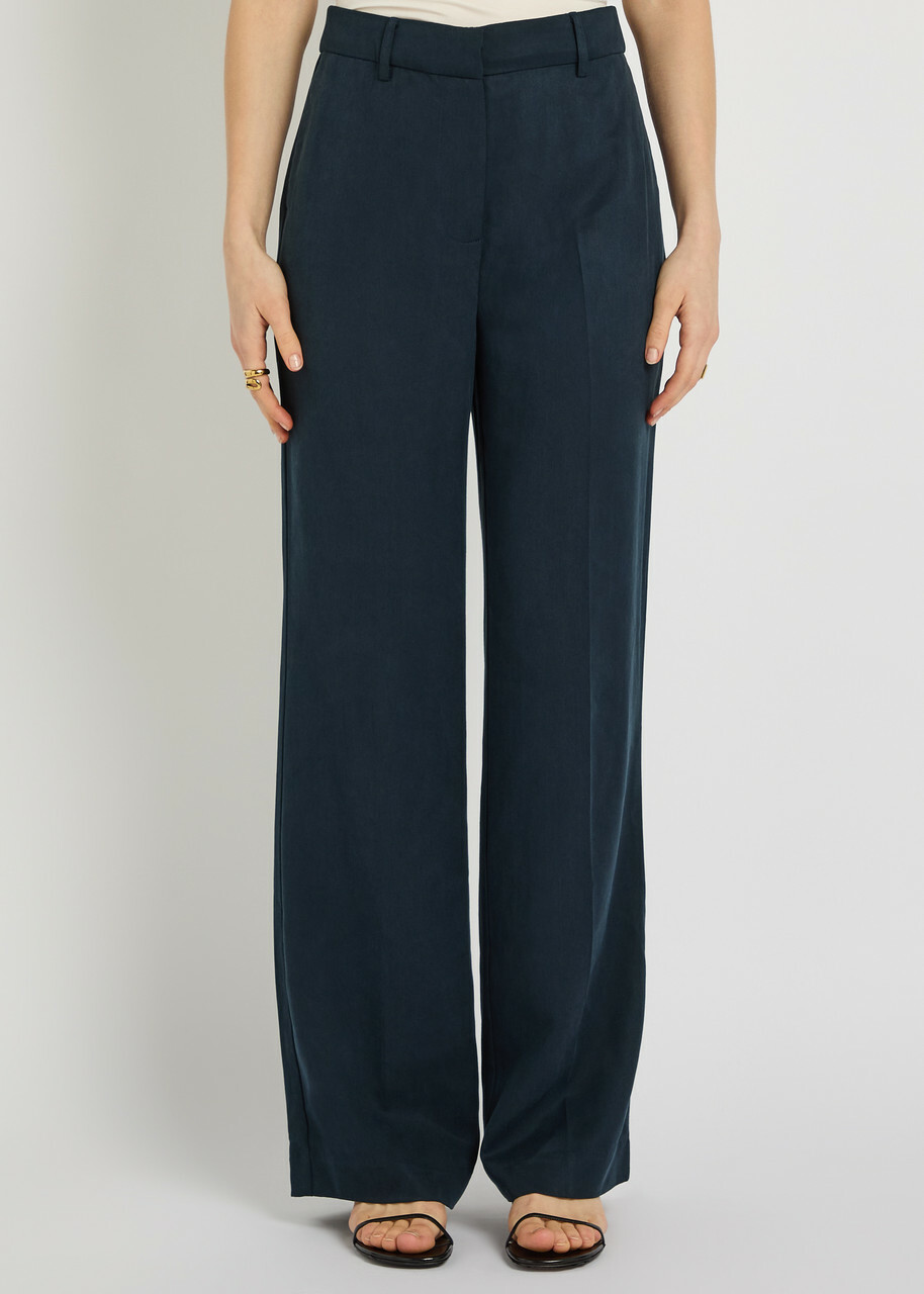 Reformation Gisele Straight-leg Trousers Navy