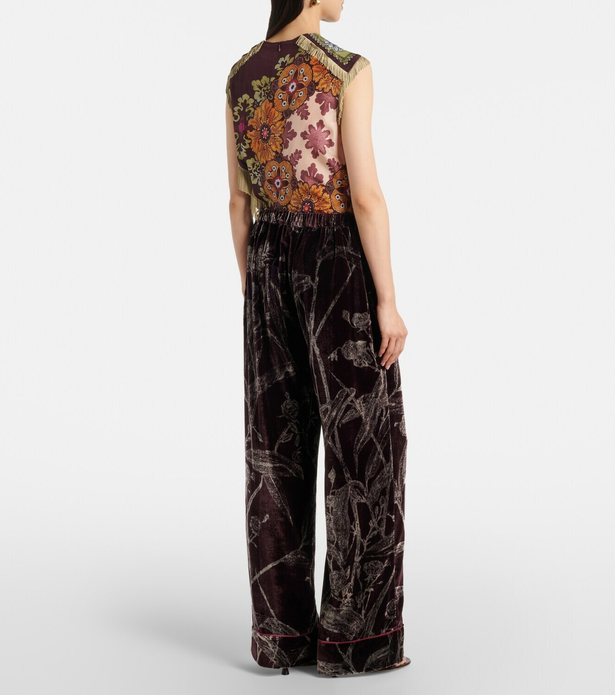 La DoubleJ Floral satin pajama pants