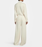 The Row Delphine silk and cotton sweatpants