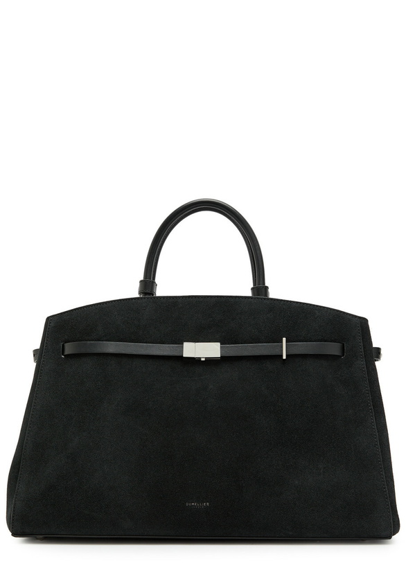 Photo: Demellier The Hudson Suede top Handle bag - Black - One Size