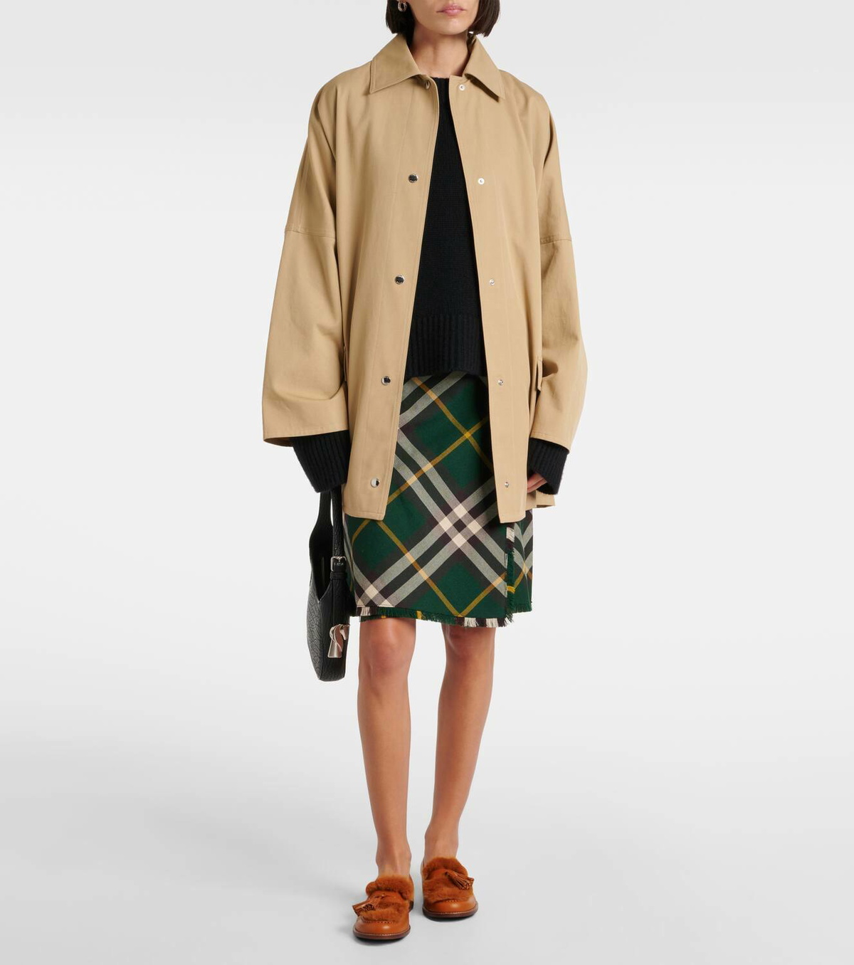 Clergerie Rita faux fur-trimmed leather loafers