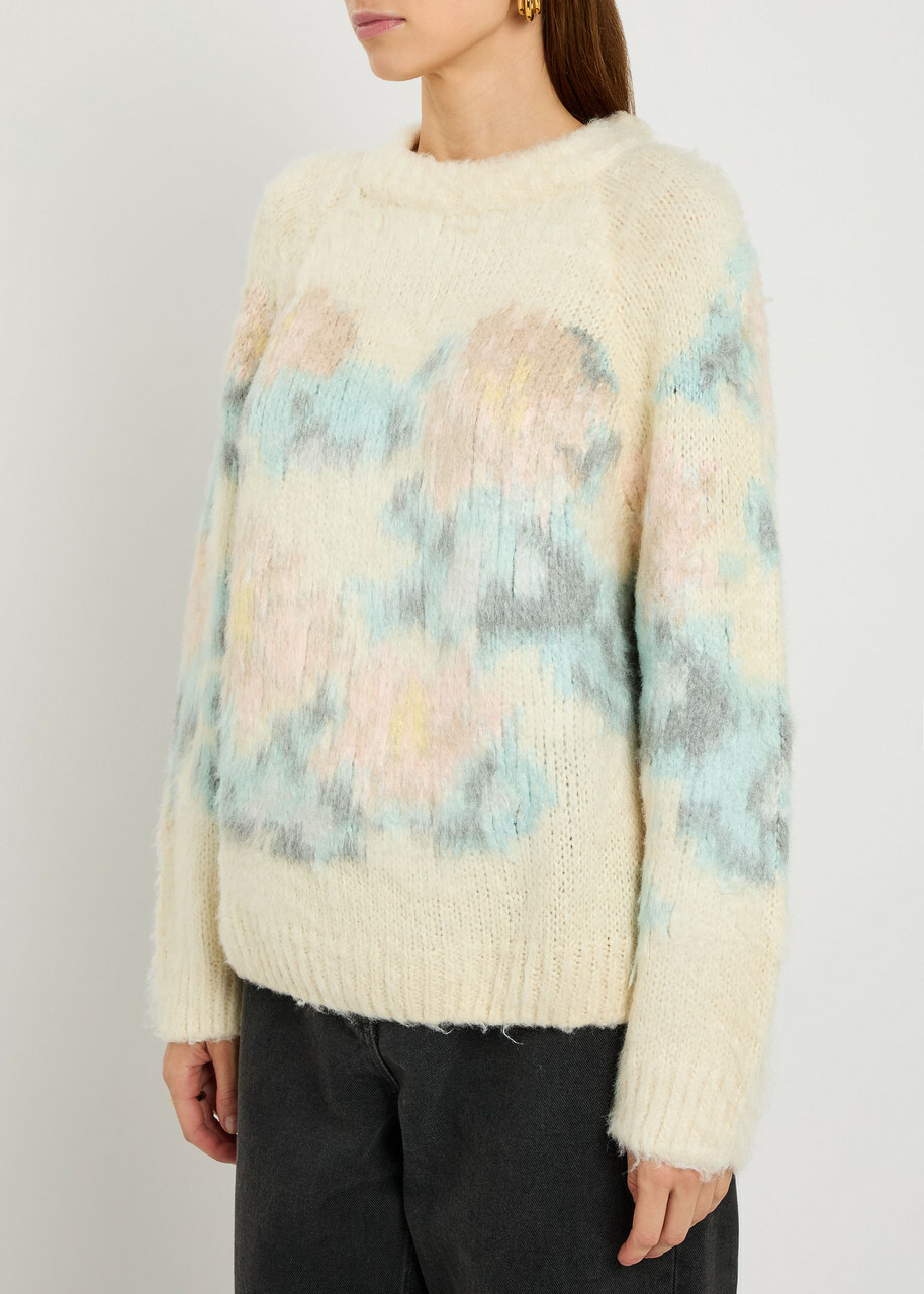 Bernadette Willy Floral-intarsia Silk Jumper Multicoloured 1