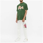 END. x Palm Angels Bear Rose T-Shirt in Green