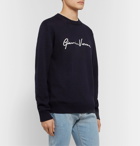 Versace - Logo-Embroidered Cotton Sweater - Blue