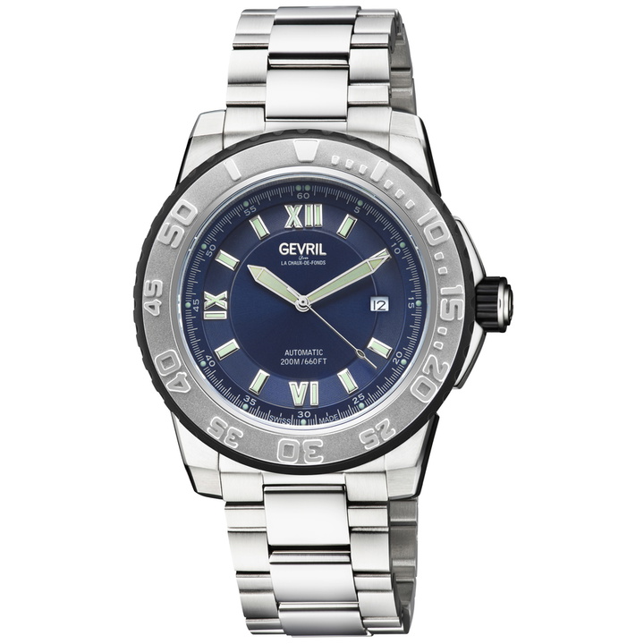 Photo: Gevril Seacloud Automatic Blue Dial Mens Watch 31209B
