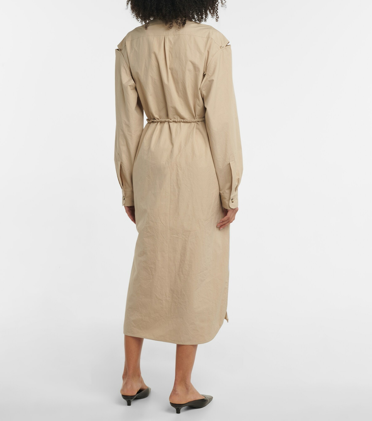 nanushka shirt dress Draped front shirt dress Black
