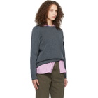 Stone Island Gray 5100033 Plated Rib Cotton Bouclé Sweater